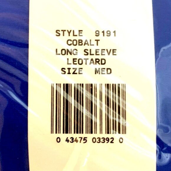 Danskin Childs Long Sleeve Leotard Cobalt Royal Blue Scoop Neck Class M 8-10 - Picture 6 of 7